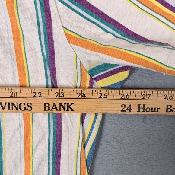 Vintage Y2K Guess‎ Jeans Los Angeles T-Shirt Mens XL Multicolor Vertical Striped - Picture 9 of 9